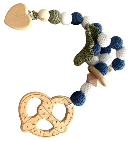 Oktoberfest Wiesn Trachten Accessoire Kinderwagenkette Kinderwagennanhänger Anhänger Breze Kette Mobile Baby Spielzeug Kinderwagen Amigurumi gehäkelt Häkelperlen Rassel