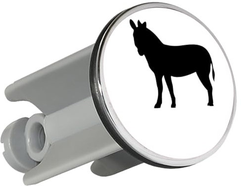 Huuraa Waschbeckenstöpsel Esel Silhouette Geschenk 4cm für Waschbecken Abflussstopfen Esel Geschenkidee