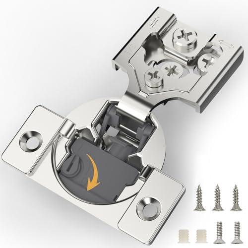 [Closing Speed Control] 10 Pack 3/8 Inch Overlay Soft Close Hinges for Face Frame Cabinet, 4D Adjustment, Stainless Steel Kitchen Cabinet Hardware, 105° Open Concealed Self Closing Hinge