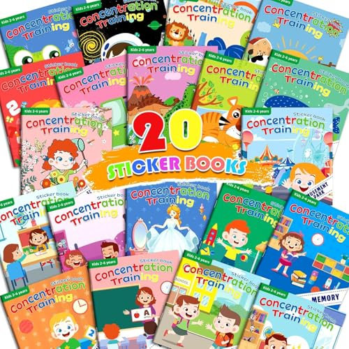 Bambebe 20 Pack Wiederverwendbare 3D Sticker Szenen Buch für 2 3 4 Jahre alte Kleinkinder, Jelly Sticker Spiel pädagogische sensorische Lernspielzeug, Reisen Aufkleber
