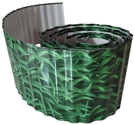 Metall-Garteneinfassung, 20 cm x 6 m, verzinkte Rasenkante, stabil, gewellt, verzinkt, Hochbeet, DIY für Hof, Blumenbeete