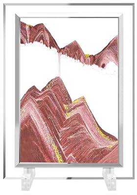 AzureLeap Art de Sable 3D Dynamique, Image en Mouvement, Sablier en Verre Carré, Paysage Sous-Marin 3D pour Décoration de Bureau et Maison [Café-7]