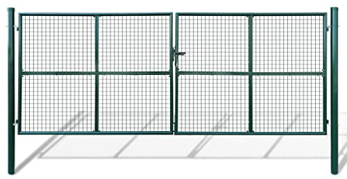 Hommdiy Gartentor Zauntor Gitterzaun Tor,Grün,415 x 200 cm