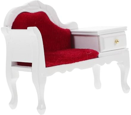 ifundom Miniatur Möbel Sofa Mit Schublade Dekoratives Puppenhaus Zubehör Für Wohnzimmer Und Fotorequisiten Detailreiche Holzgestaltung Elegante Weiße Farbgebung Miniaturmöbel Für