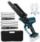 Kabellose Mini Kettensäge kompatibel mit Bosch B 18V Akku, Auto-Ölung 8-Zoll und 6-Zoll 2-in-1 Bürstenlose kabellose Kettensäge zum Holzschneiden, Baumbeschneiden (ohne Akku)