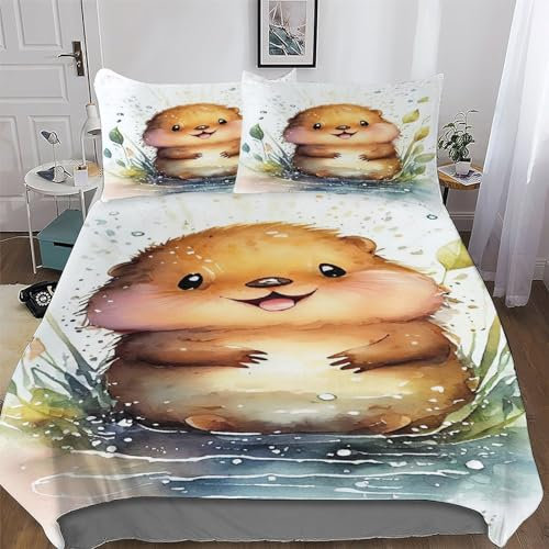 AAPZY Biber Bettwäsche Premium Atmungsaktive Angenehme Bettbezüge, Mikrofaser Bettdeckenbezug, Für Jungen Mädchen 2teilig Bettbezug + Kissenbezug Single (135x200cm)