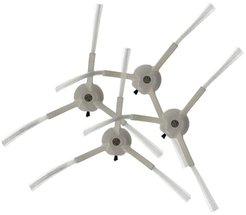 vhbw 4X Seitenbürste kompatibel mit Airrobo T10 Saugroboter | Reinigungsbürsten Set, links/rechts, weiß, 3-armig