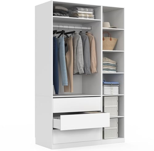 IDMarket - Dressing Taylor 120 x 55 x 200 cm Blanc
