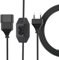 yivom 2M Cable alargador con enchufe plano europeo y regulador de intensidad LED con interruptor. Cable de extensión para lámpara regulable, Regulador de intensidad luz LED giratorio