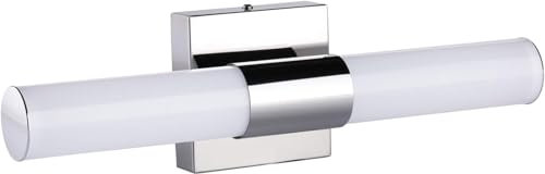 wisdom line - Aplique de pared LED moderno, 46 cm, blanco frío 6000 K, 10 W, regulable, lámpara de baño, cromado