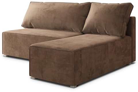 Masseno Ecksofa BRISO M mit Schlaffunktion L-Form, Sofa mit Bettkasten, Wohnzimmersofa, Couch, Soffa, Bettsofa, Couchgarnitur- Beige, Monolith 09
