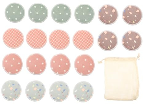 TOYZFRIENDY Wiederverwendbare Bamboo Fiber Makeup Remover Pads mit Aufbewahrungsbeutel Sanfte Waschbare Reinigungspads für Empfindliche Haut für Gesichtspflege und Reisen