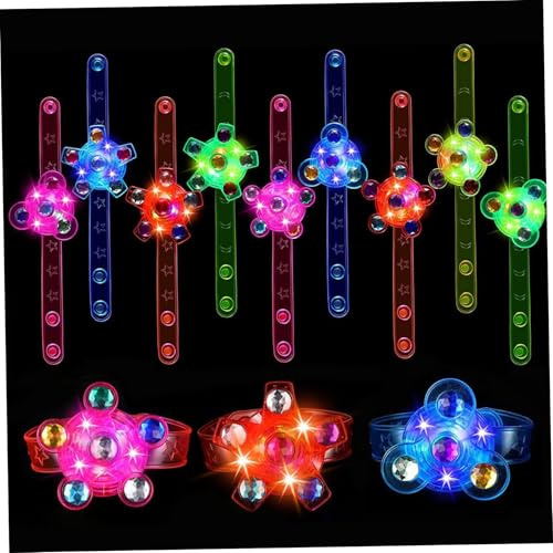 NIDONE Pulseras iluminadas 12PCS Favores de fiesta para niños Bolsas de regalos Rellenos Pulseras luminosas LED que brillan en la oscuridad para rellenos de bolsas de fiesta de Navidad