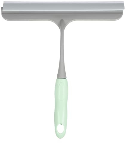 QUARKZMAN 2 Piezas De Raspador De Ducha Longitud 8.8 Pulgadas Limpiador De Agua Con Orificio Para Limpieza De Ventanas Espejos Puertas De Vidrio Azul