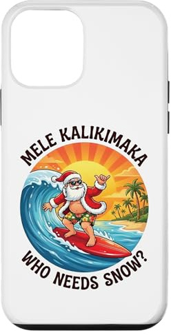Mele Kalikimaka Surf Santa Hawaii Holiday Divertente Natale Custodia per iPhone 12 mini