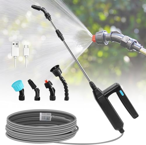 Pulverizador Eléctrico,7,4 V Potente Fumigadora Pulverizador para Plantas | Pulverizadora Jardin Bateria con 2 Velocidades, 4 Boquillas Ajustables