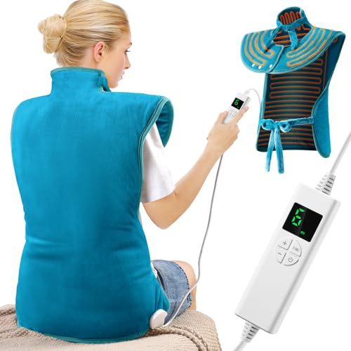 Heizkissen für Rücken Schulter Nacken,4-Stunden-Timer 6 Heizstufen 61x94cm | Weiches Flanellmaterial, Heizkissen mit Abschaltautomatik Schnell erwärmbar, Maschinenwaschbar für Wärmekissen Elektrisch