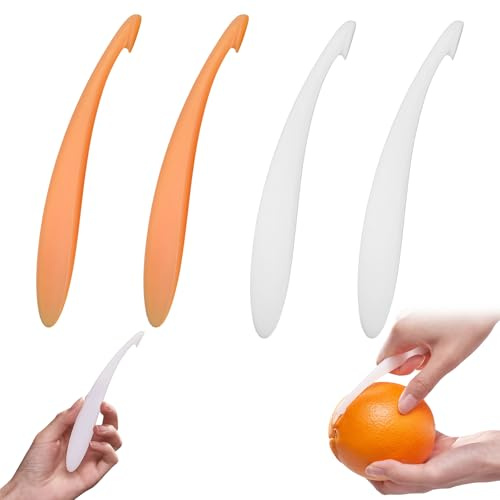4 Piezas Peeler Naranja, peladores, pelador de plástico para Naranjas y cítricos, pelador ergonómico Ligero de PP, Herramienta práctica para Cocina y Uso Diario, fácil y rápido de Usar