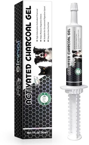 30ml Activated Charcoal Gel for Dogs & Cats - with Kaolin & Pectin for Digestive Support, Helps Reduce Occasional Gas, Bloating & Digestive Odours, Ideal for Dietary Changes & Travel Stress