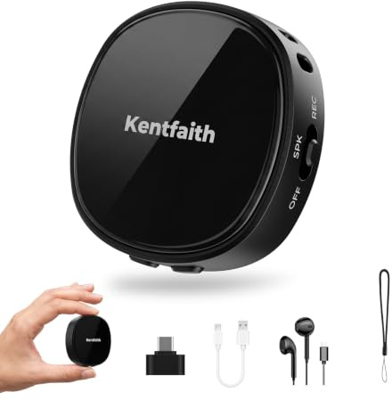 Kentfaith 64GB Diktiergerät Mini Magnetisch VOA mit USB-C-Anschluss | One-Touch-Diktiergeräte,DSP-Rauschunterdrückung,25 Stunden Akkulaufzeit,Voice Recorder Mini für Meetings Interviews Vortrag
