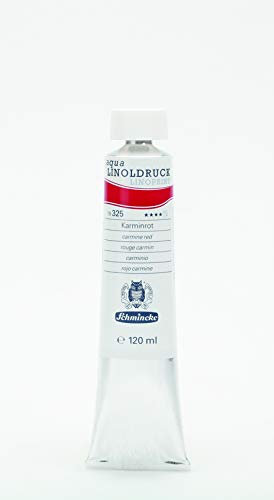 Schmincke – aqua-LINOLDRUCK - feinste Linoldruck-Farben, Karminrot - 120 ml