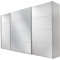 Rauch Möbel Quadra Kleiderschrank, Schwebetürenschrank, 3-türig, 1 Spiegeltür, inkl. Zubehörpaket Basic 4 Einlegeböden 4 Kleiderstangen, Farbe Alpinweiß, BxHxT 315x210x62cm