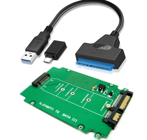 Sintech NGFF M.2 B-M Key SSD to 2.5-Inch SATA Adapter Card with USB 2.0 SATA Cable