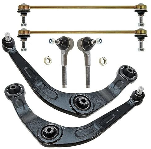 BESTPRICE 2x bras de suspension avant inférieur gauche droit, 2x rotules de barre d'accouplement, 2x barres de liaison avant, Compatible avec PEUGEOT 206 bicorps (2A/C), 206 SW (2E/K), 206 Van