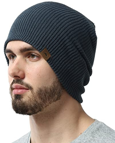 Daily Knit Ribbed Beanie by Tough Headwear - Warm, Stretchy & Soft Beanie Hats for Men & Women - Year Round Comfort - Serious Beanies for Serious Style,Dark Gray,OSFM