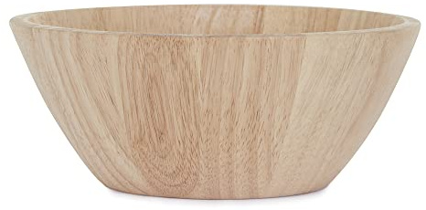 Apollo T6605 Rubberwood Salad/Fruit Bowl, Natural Wood, 25.1x10.5x25.1