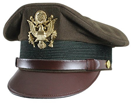 US Army Officers WW2 Peaked Crusher Crusher Style Visor Cap Service Hat – Olivgrün
