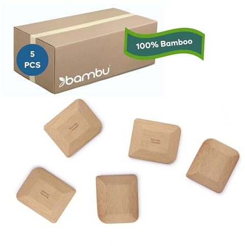bambu, Lot de 4 grattoirs en bambou bio pour casseroles - Ustensiles de cuisine de qualité alimentaire