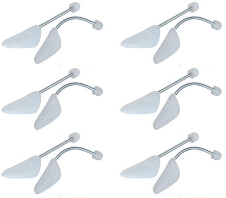 Top Ten Handels GmbH Schuhspanner Schuhdehner Kunststoff mit Metallfeder Damen oder Herren Schuhe 6 Paar Set, Farbe:Weiß