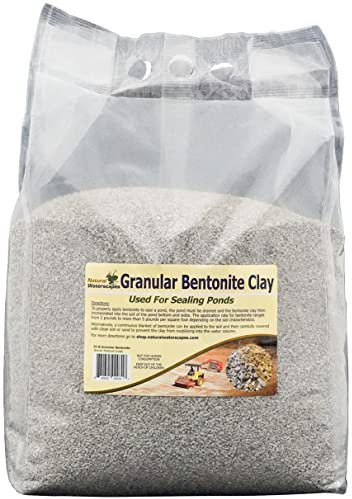 Granulierter Natrium-Bentonit-Ton für Teichversiegelung – natürlicher Boden Ton Teichfolie 11,3 kg – Mischung aus Spänen und Pulver – Verwendung für Teichleckreparatur und Dammversiegelung