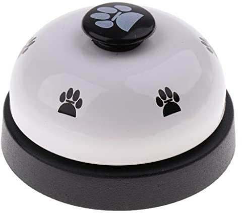 Baoblaze Hunde Tischglocke Hundeglocke Töpfchen Training Ausbildung Glocke für Kleine, Mittlere und Große Hunde, Weiß
