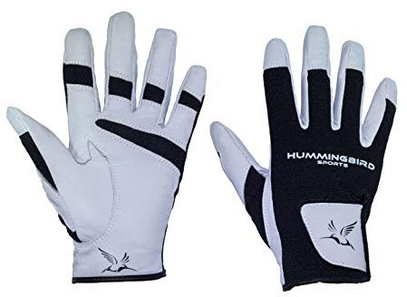 Kolibri sport flickor läder lacrosse och fälthockeyhandskar (grå, liten)