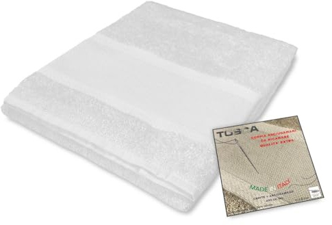 Tex family Set Asciugamani Bagno Tosca © in Spugna di Cotone 100% da Ricamare Punto Croce 1+1 Viso e Ospite - Bianco