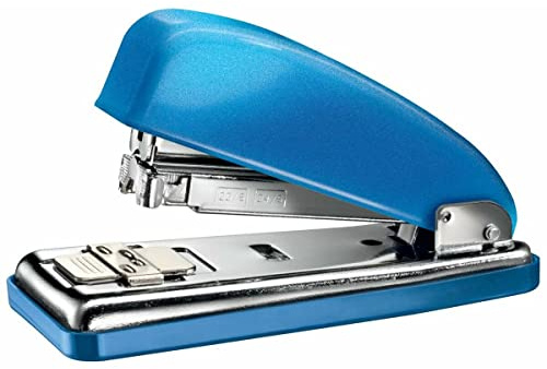 Petrus 626511 - Grapadora Metálica Oficina Mod. 226 WOW, Capacidad 30 Hojas, Tecnología Impacto Directo Patentada, Apertura 180° para Grapado Cerrado, Abierto y Clavado, Incluye Caja de Grapas, Azul