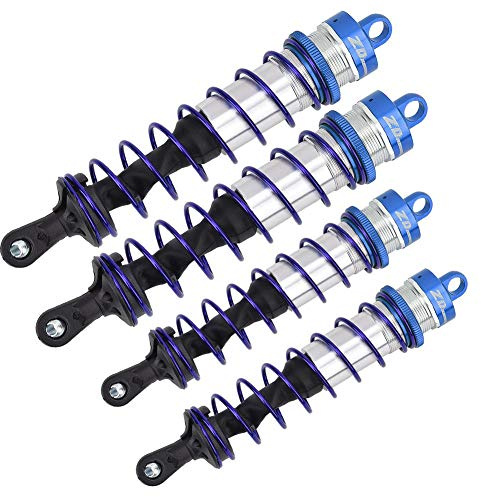 Dilwe 2 Stück Vorderer Hinterer Stoßdämpfer, 1/8 RC-Auto-Metallöldruck, Einstellbare Stoßdämpferaufhängung für RC-Ersatz (Blau)