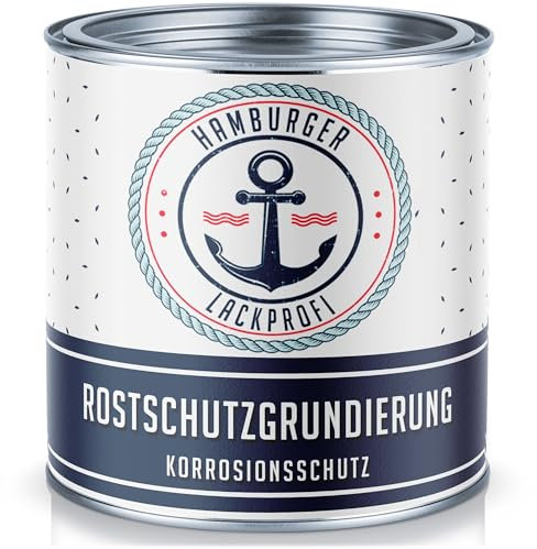 Rostschutz-Grundierung MATT Hellgrau Grau Rostschutz-Farbe für Metall // Hamburger Lack-Profi (1 L)