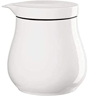 ASA À Table Sauciere mit Deckel Doppelwandig Fine Bone China, Größe: 9,5cm x 15,5cm, 19143013 Weiß