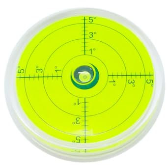 SIZIKJXGHWYI Nivel de burbuja de 75 x 12 mm, grado marcado, superficie circular, nivel redondo, herramientas de medición de burbujas