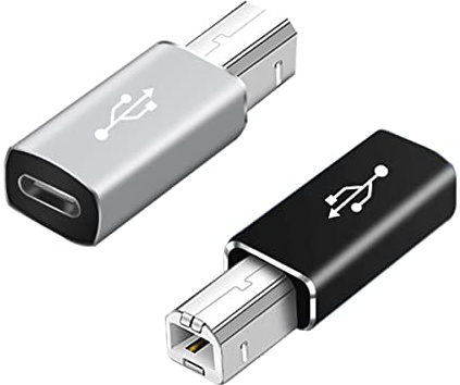 chenyang 2 Pack USB C zu Druckeranschluss USB C Buchse auf MIDI USB 2.0 Typ B Stecker Adapter für Lektronik, Musikinstrumente, Midi-Tastatur, Telefon, Tablet