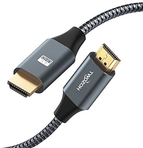 Twozoh 4K HDMI Kabel 7,5M, HighSpeed HDMI auf HDMI Kabel, Geflochtenes HDMI 2.0 Kabel Kompatibel mit PS5, PS3, PS4, PC, Projektor, HDTV, Xbox