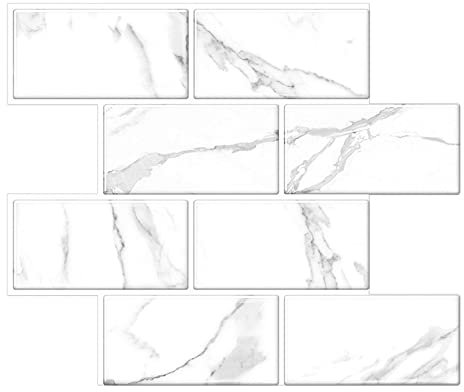 Highdi Panneaux muraux 3D, DIY Autocollant Mural Papier Peint Adhesif Mural Imitation Brique pour Salon,Bureau,Cuisine,Bain Balcon Décoration (marbre,5pc)