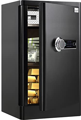 Tenamic Deluxe Biometric Fingerprint Safe Box Smart Touch Screen Fireproof Safe for Home Office Hotel 5.1 Cubic Feet