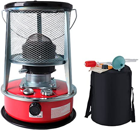 Riscaldatore per Stufa a Cherosene da 6 Litri, riscaldatore per Olio in Acciaio Inossidabile 9000 BTU, riscaldatore per Patio Esterno Portatile Leggero per Escursionismo in Tenda, Rosso