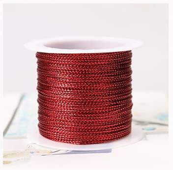 Seil Gold/Silber/Rot Kordel Faden Kordel Schnur Riemen Band Seil Schlüsselanhänger Armbandherstellung rutschfeste Kleidung Geschenk20 Meter 1mm-gules20M