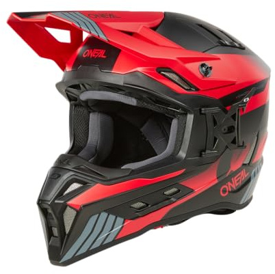 O'NEAL | Casco Motocross | MX Enduro | Calota ABS, Forro Confort, Rejillas de Ventilación y Refrigeración | Casco EX-SRS Hitch V.24 | Adulto | Negro Gris Rojo | Talla M