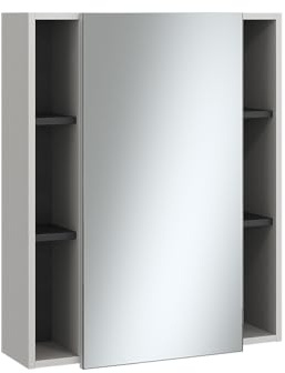 Vicco Badspiegelschrank Grau Gerta 65x80x20 cm - Badezimmerschrank mit Spiegel, Harmonische Farb- und Materialkombinationen
